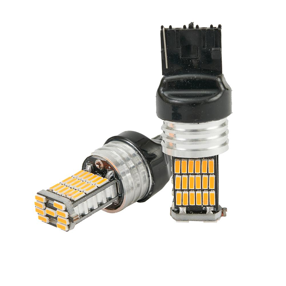 2x W21W T20 светодиодный янтарный Canbus 7440 указатель поворота WY21W лампа задний фонарь 45SMD автомобильный светодиодный DRL дневные ходовые огни