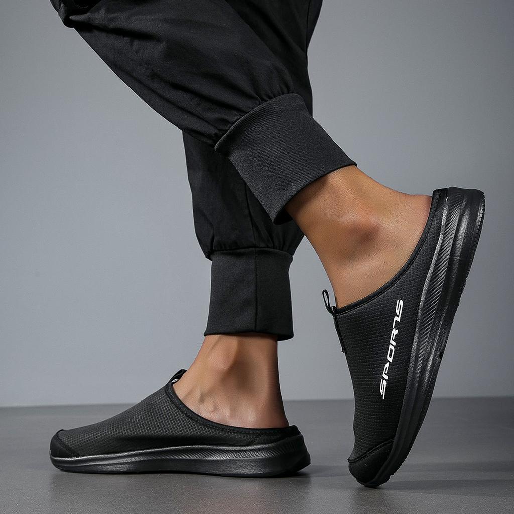 Half-drag casual shoes, four-season shoes, couple models, one-pedal men's shoes, large-size casual women's shoes