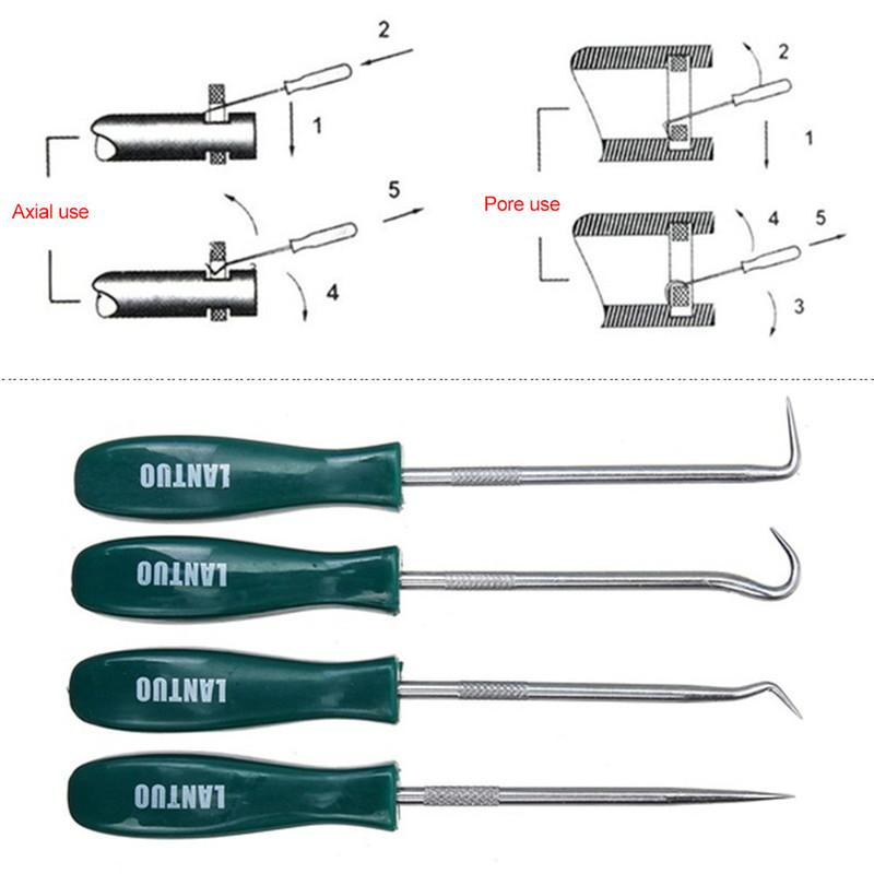 4 шт., набор отверток для сальника автомобиля, уплотнительное кольцо, съемник прокладок, крючки, инструменты, автомобильные аксессуары