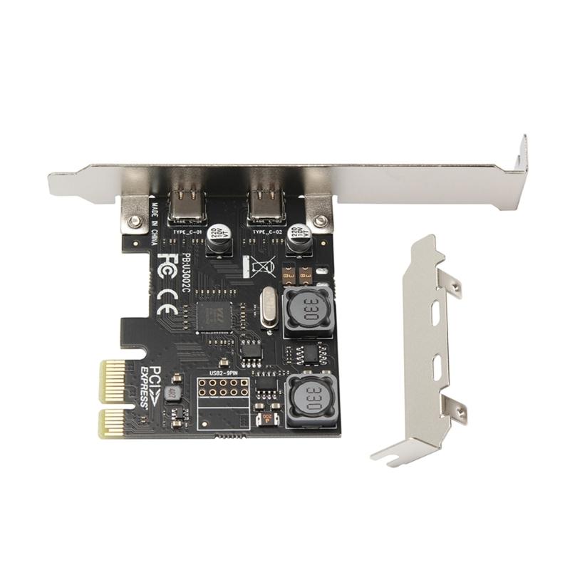 2-портовая плата расширения PCIe - USB C USB3.1 PCIEx1 Карта расширения 10 Гбит/с