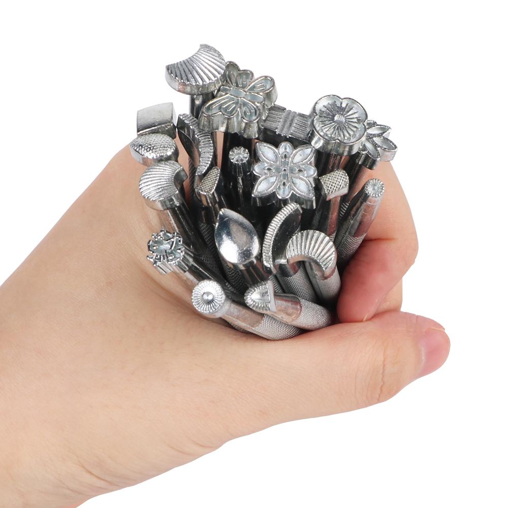 Набор стамесок для резьбы по дереву своими руками Искусства и ремесла Трафарет Скульптура Выбивание Цветов Печать 20 шт. Аксессуары для кожаных инструментов