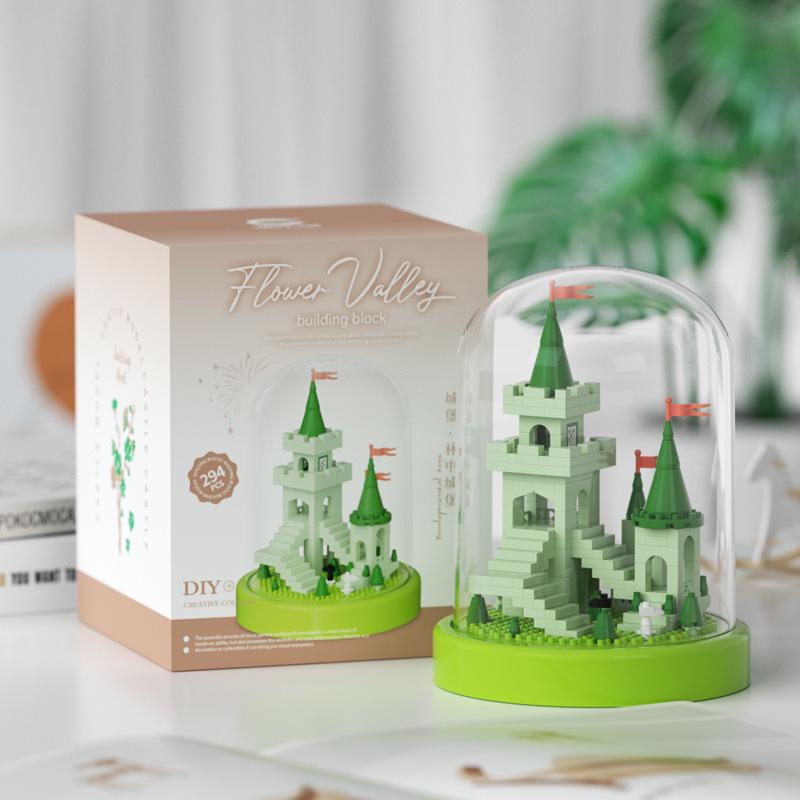 Compatible Music Flower Box: Secret Language Building Blocks, Preserved Flower Bouquet, Handmade Ornament, New Year Gift.