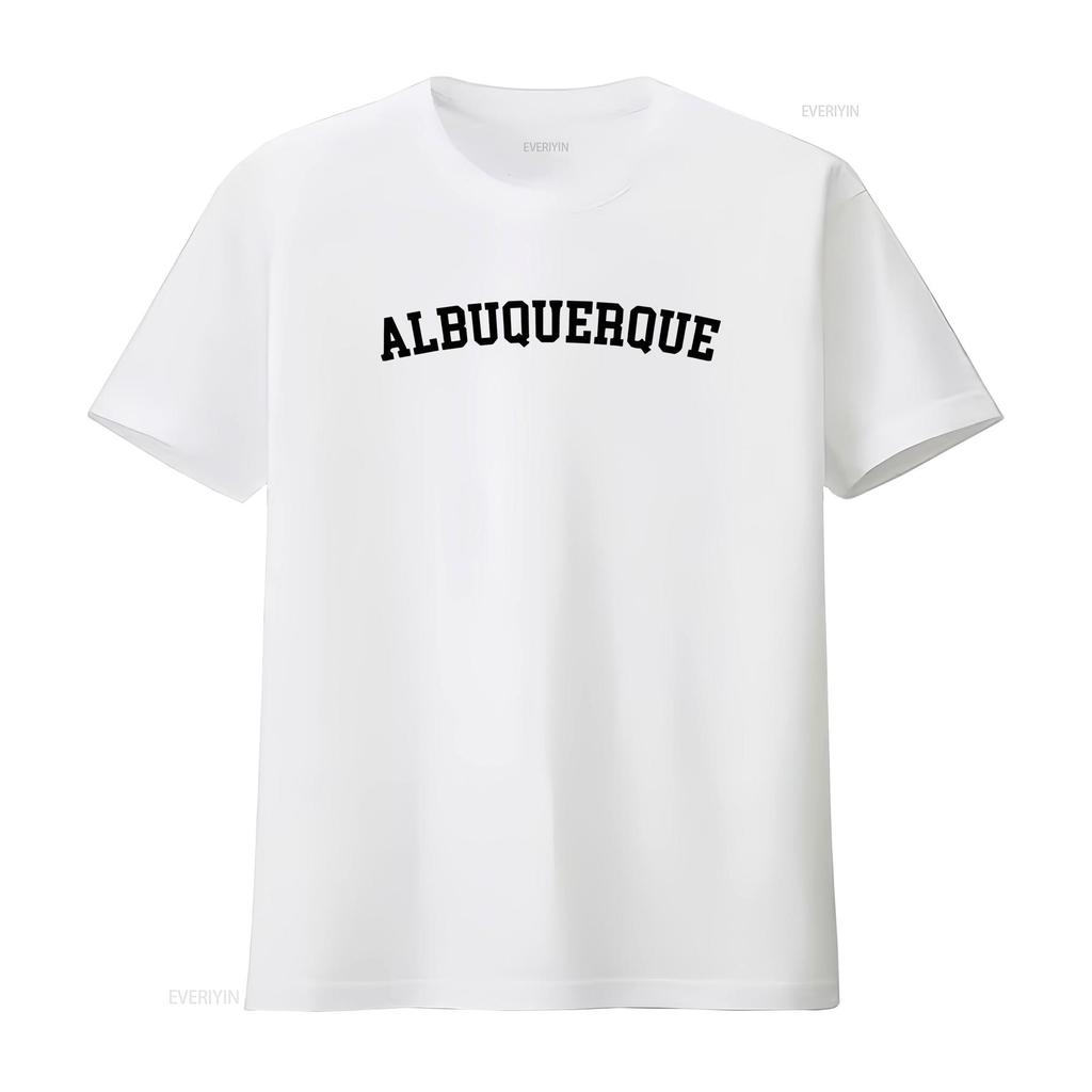 Albuquerque City Show The Pride Unisexs White T Shirt Vintage Washed Breathable Slightly Versatile Comfortable Unisex Stretched