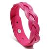 Student Bangle Adjustable Alloy Buckle Leather Bracelet Braided Twist Punk Snap Bracelet Wristband