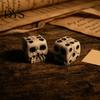 Handheld Lightweight Dice Skull for Adults, Gothic Resin Shaped Portable Running Groups 6 Sided Entertainment, Halloween Party Favors Matte