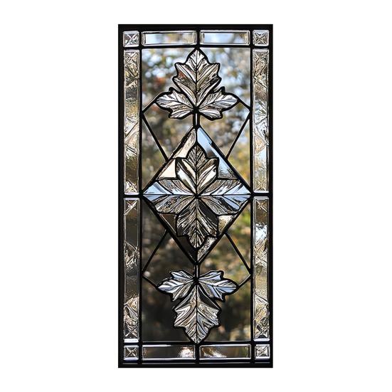Geometric Window Film Rhombus Pattern Privacy Film Stained Glass Art Static Cling Sun Blocking Decal for Home Office Windows Glass Doors