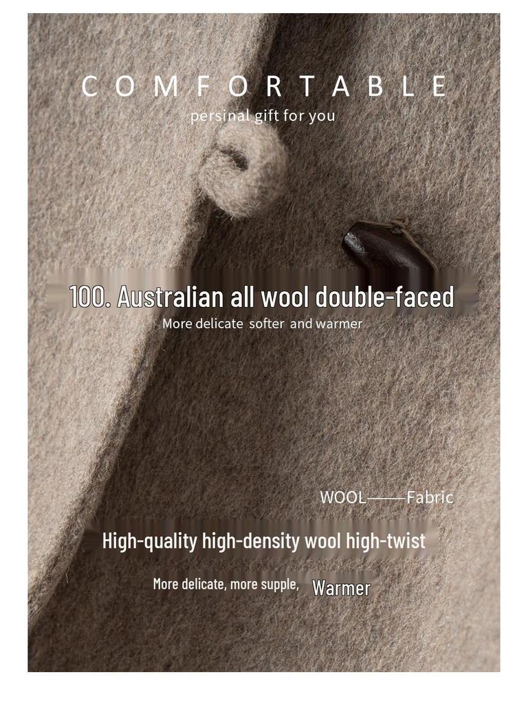 Women's High-End Wool Tweed Coat - Autumn/Winter 2025, Double-Faced and Loose Fit with a Round Neck In Little Fragrance Style