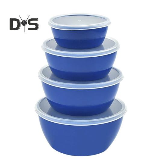 4 шт. миски для смешивания с крышками, контейнеры для салатов без бисфенола А, штабелируемые герметичные миски для хранения продуктов, набор мисок для приготовления еды для домашней еды на открытом воздухе