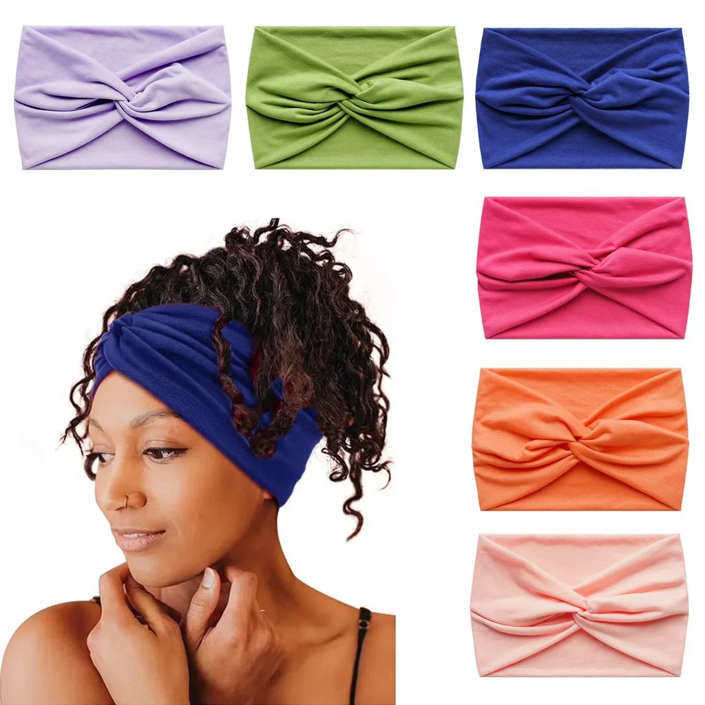 Аксессуары для волос скрученные очень большие толстые широкие повязки-тюрбаны для тренировок повязки на голову для женщин