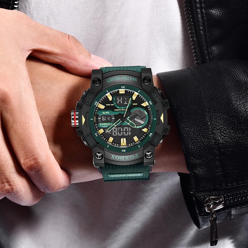 LIGE новые цифровые часы лучший бренд класса люкс в стиле милитари мужские часы с ночником водонепроницаемые кварцевые часы с двойным дисплеем