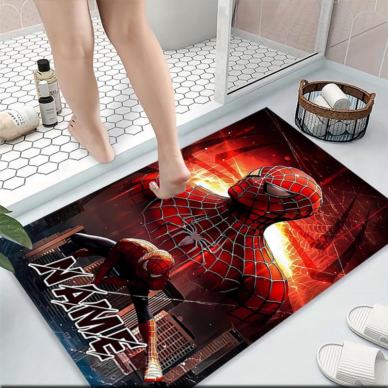 Custom Name Spider-Man Mask Carpet Rug Customizable Soft Washable Anti-Slip Home Living Room Sofa Mats Personalized Rug. 090918