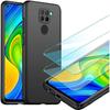 Coque - Xiaomi - Redmi Note 9 - Noir - Très Mince - Verre Trempé Inclus