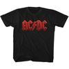 Kids AC/DC Logo Red Distress Black Rock and Roll Music Band T-Shirt