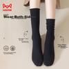 MiiOW Women's Socks, Autumn And Winter Thin Cotton Deodorant Mid-Calf Socks, Slouchy Socks with Rolled Edges, Sweet Style, 5 Pairs Set