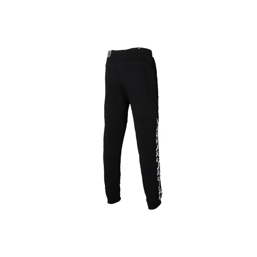 Puma Logo Print Slim Fit Knit Joggers Men Bottoms Black 582805-01