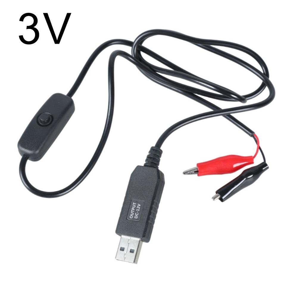 Кабель-адаптер с зажимами на USB-разъем (папа) с выключателем для источника питания 5 В, 9 В, 12 В постоянного тока, тестовый провод для солнечной панели
