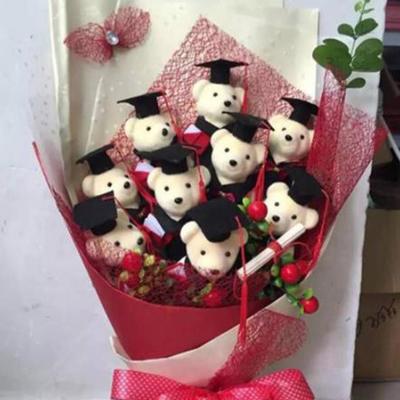 12 см стоящая кукла-медведь для церемонии вручения дипломов украшение в виде букета цветов