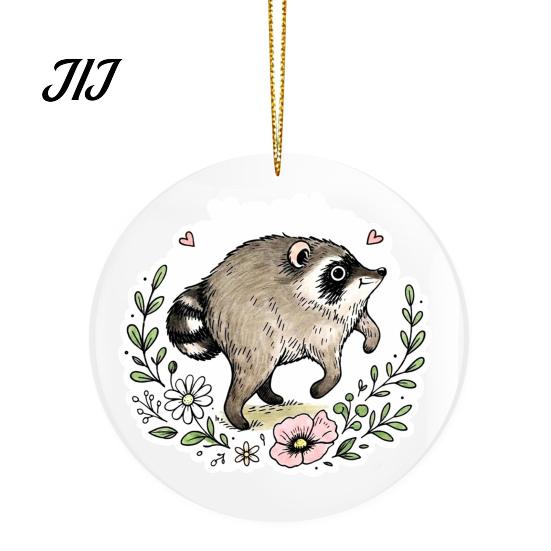 Unique Acrylic Keychain Cute Raccoon Pendant, 2D Flat Forest Animal Charm, Double Sided Hanging Accessory, Gifts for Lovers, Women, Girls Pendant