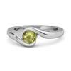 Peridot Modern Bypass Band Ring - Sterling Silver