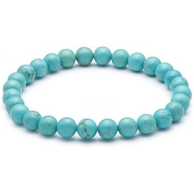 Браслет - Hellostone - Бирюза - 6 мм - Эластичный - 17 см