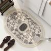 Nordic Retro Bathroom Absorbing Non-Slip Diatom Mud Foot Mat Light Luxury Flower Входная дверь Коврик для ног
