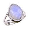 Кольцо из стерлингового серебра 925 пробы с натуральным радужным лунным камнем, размер 7 s1a47