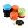 19Pcs 5" Sponge Buffing Polishing Waxing Pad Kit for Car Polisher Buffer with M14 Drill Adapter