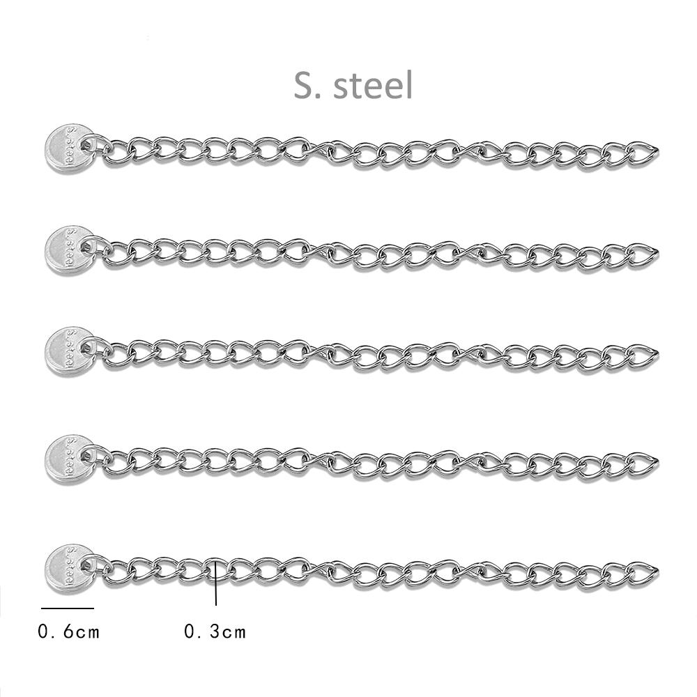20pcs 10pcs 6cm Stainless Steel Extension Chain Extended Connector Tail Chain for Bracelet Necklace DIY Jewelry Making Findings