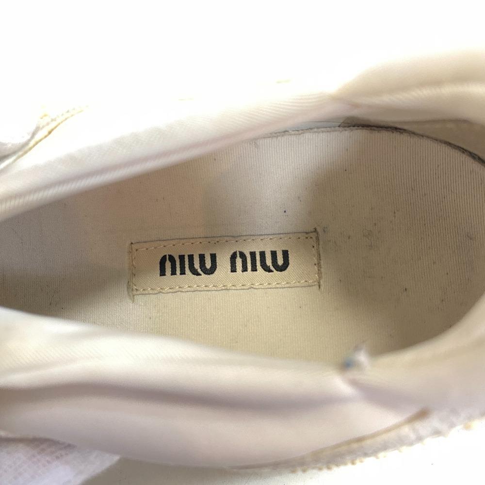 MIUMIU Сетка Bijoux резина Слипоны Слоновая кость резина Женские Б/у