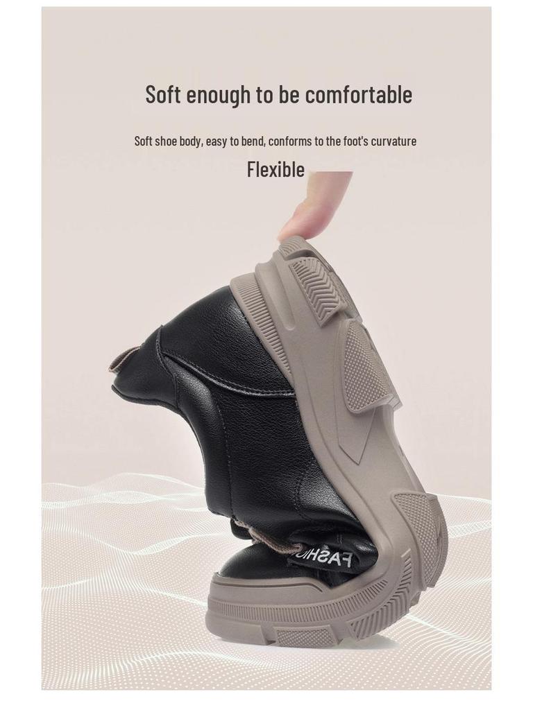 Женские белые кроссовки на шнуровке Весна 2024 - Универсальные, мягкие и с толстой подошвой, повседневные кроссовки