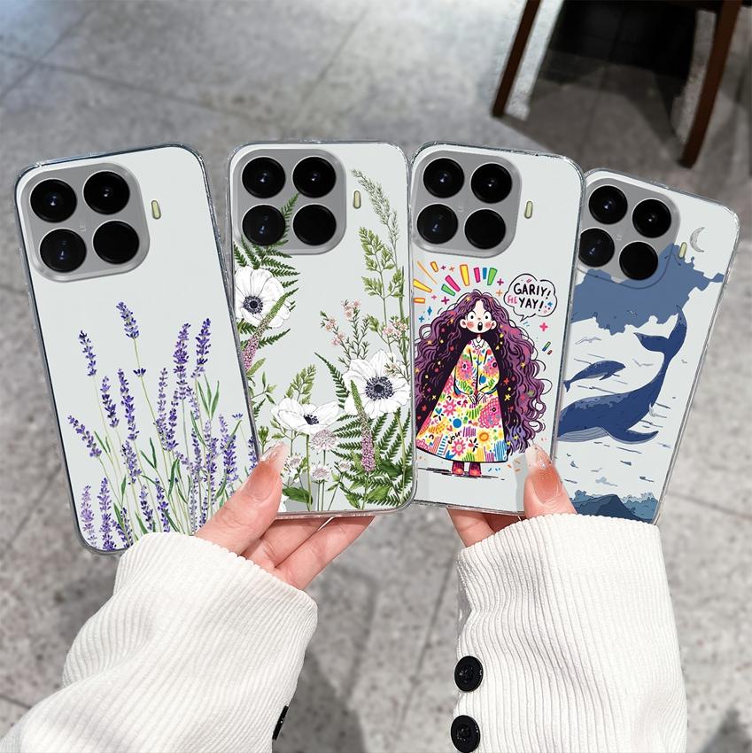 Чехол для телефона Xiaomi 17T 17 Pro 17Max 17 Ultra Для Redmi 17C Redmi17 Милый Мультяшный Бант Легкий Прозрачный ТПУ Бампер Корпус с Защитой от Царапин