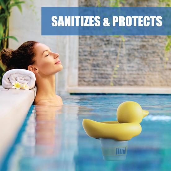 Диспенсер для таблеток для бассейна, простой в эксплуатации, в форме мультяшной утки, шипучий диффузор для таблеток, аксессуары для бассейна