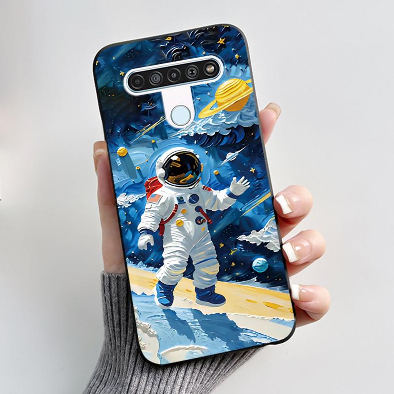 Милый Чехол Для LG Q61 Чехол Для LG K61 Чехол Для LG Q70 Чехлы Печатный Корпус Защитная Крышка Мягкий Силикон Мультяшный Черный Корпус