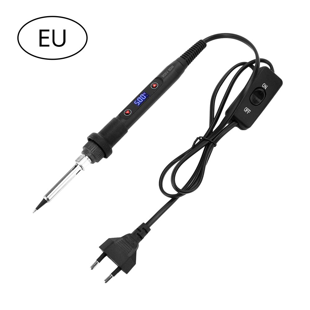 Комплект паяльника 80 Вт 220 В/110 В Регулируемая температура ЖК-дисплей Припой Сварочные инструменты Керамический нагреватель Наконечники для паяльника Пинцет Паяльник