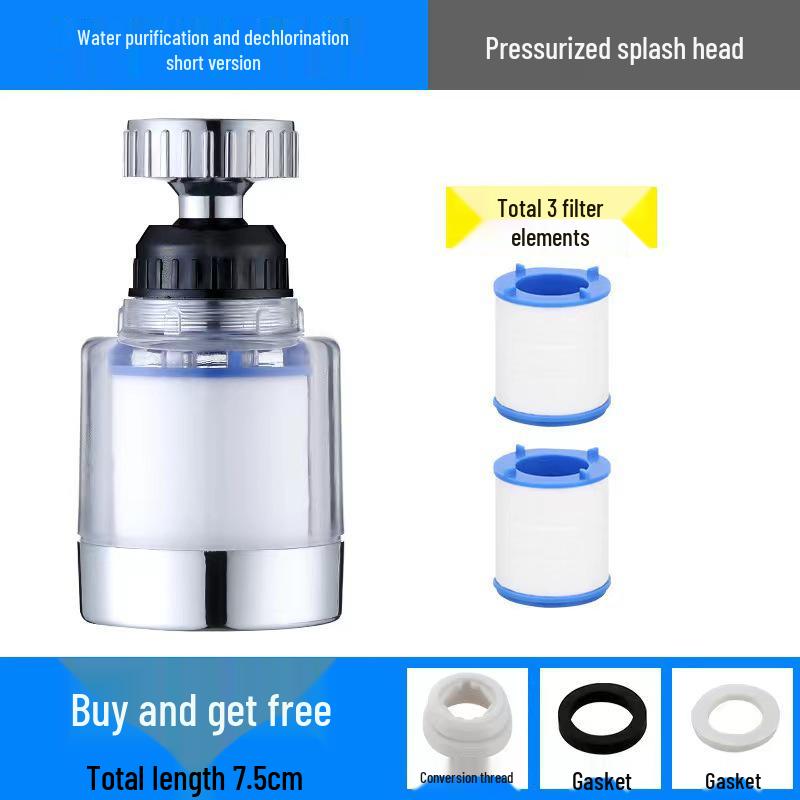Six-Layer Faucet & Shower Head Water Filter - Universal Nozzle for Anti-Splash & Purification.