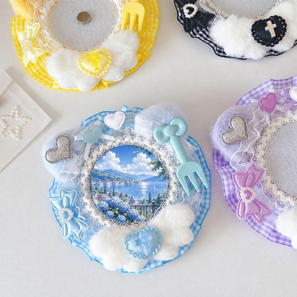 Magnetic Lace Badge Holder Bowknot Ita Bag Decoration Gifts Badge Display Holder Lolita Accessory
