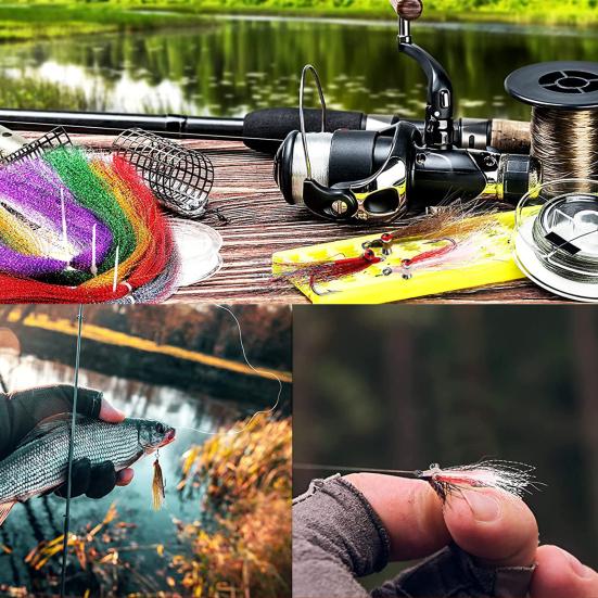 100 шт., материал для привязки мух, рыболовные снасти, приманка, крючок, линии, аксессуары из перьев