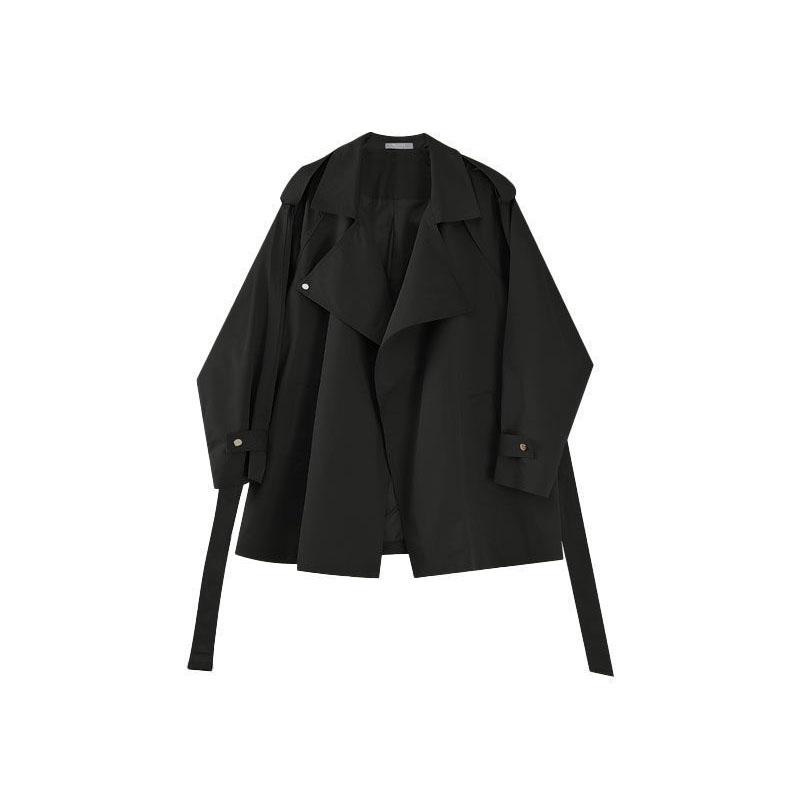 Spring Autumn Casual Trench Coat for Women Belt Loose Jacket
