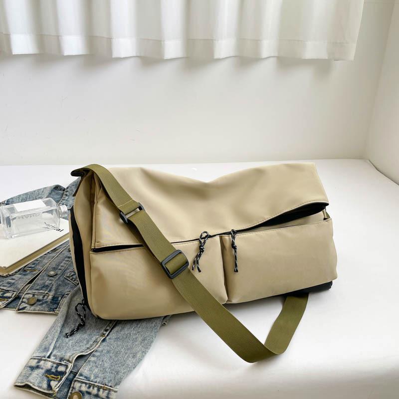 Модный тренд мужской и женский магазин большие сумки и выходить на отдых и спорт универсальная однотонная простая большая вместимость на плечо сумка-мессенджер