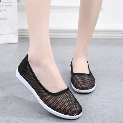 Модная летняя удобная и элегантная оригинальная женская обувь на плоской подошве, корейская мода, легкая повседневная обувь-слипоны, женская сетчатая дышащая обувь