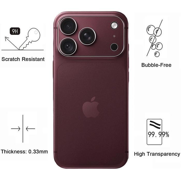 Protection Caméra pour iPhone 18 PRO MAX [Lot de 2] Verre Trempé Appareil Photo Arrière Film Protection Phonillico®
