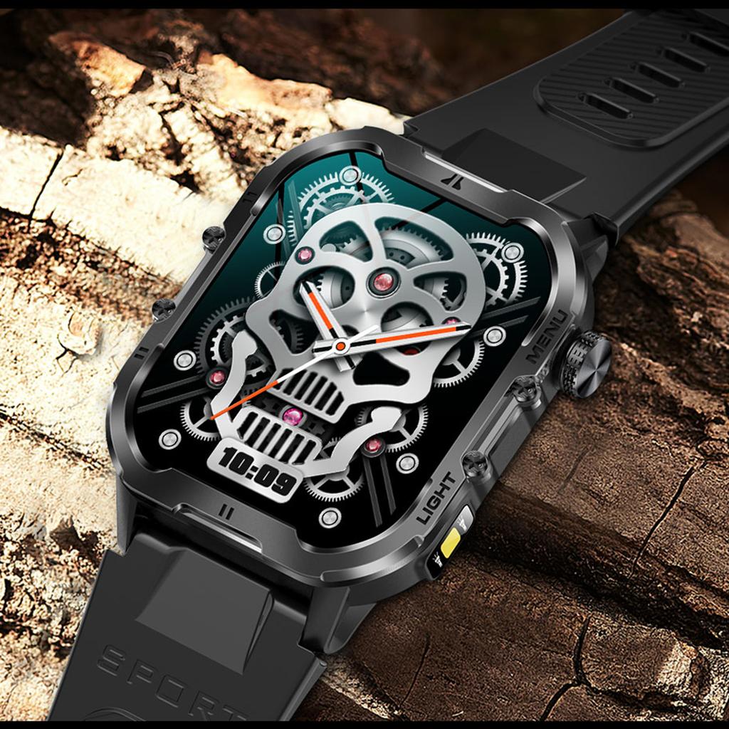 Спортивные смарт-часы для мужчин и женщин со светодиодным фонариком, сенсорным экраном 1,96 дюйма, 100+ спортивных режимов, водонепроницаемые, совместимые с BT 5.2 для Android и iPhone