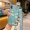 Crossbody Lanyard Case For iPhone 15 16 14 13 12 11 Pro Max 16E 17 Xs XR 7 8 Plus Flower Bow Neck Wrist Strap Phone Holder Cover