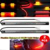 2pcs Universal 48 LEDs Motorcycle Soft Rubber Light Bar Strip Tail Brake Stop Turn Signal Lights License Plate