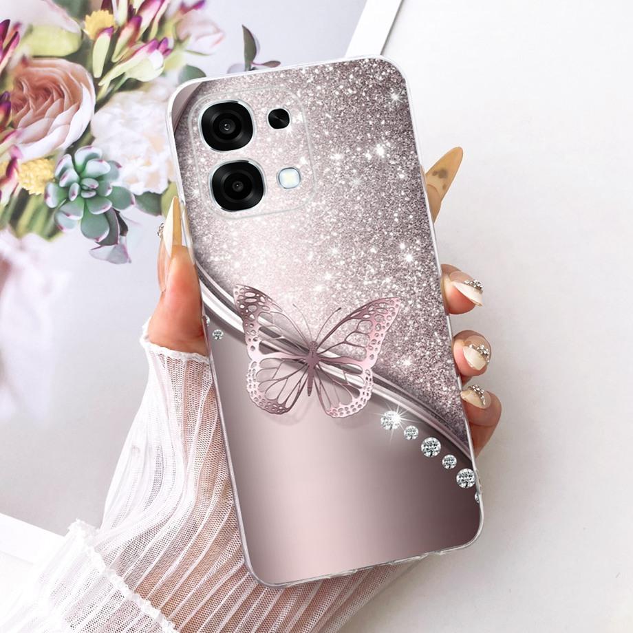 For Oppo A6 Pro 4G 5G OPPOA6 / Oppo F31 Pro Phone Case Soft Clear Silicone Back Cover Butterfly Dragon Fashion Pattern Bumper