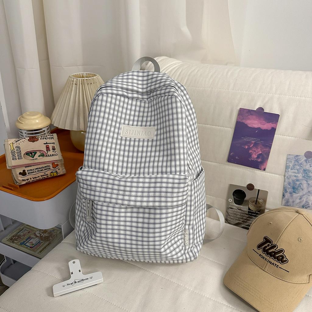 Школьный рюкзак Новый Повседневный Клетчатый Большая вместимость Простой Рюкзак Универсальный Легкий Студенческий Рюкзак для Поездок в Школу для Средних и Старших Классов