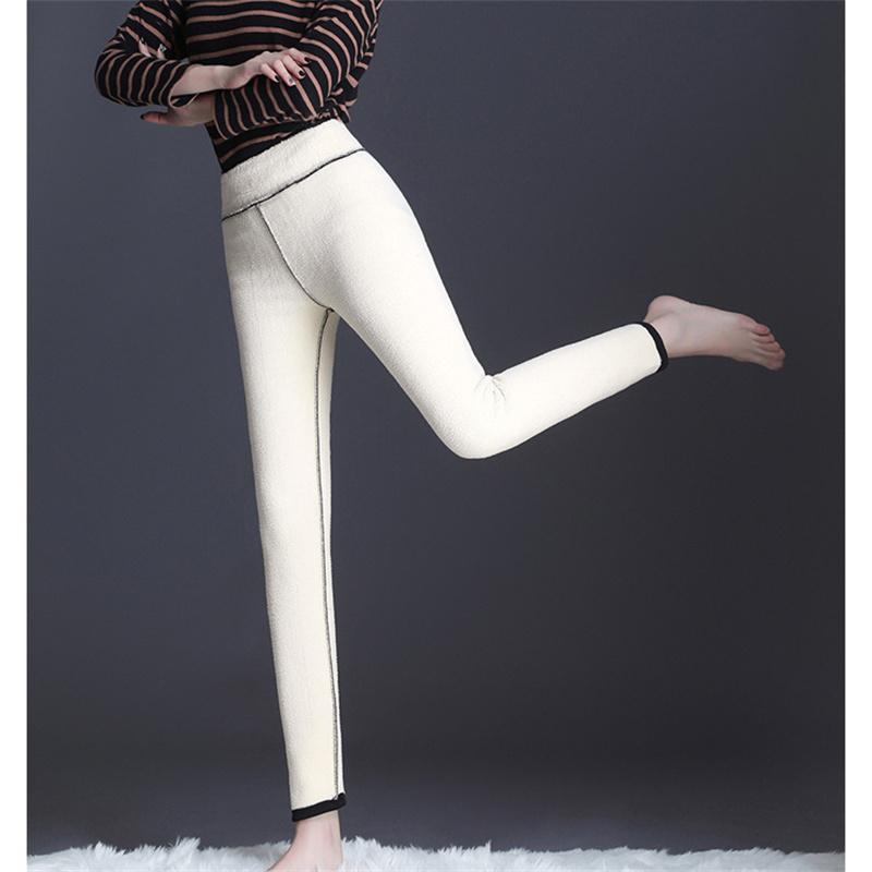 Зимние женские леггинсы с высокой талией, женские однотонные леггинсы, удобные супер толстые сохраняющие тепло эластичные леггинсы, бархатные теплые брюки