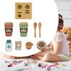 Kids Wooden Tea Party Set,Pretend Play Playset,Montessori Coffee Snacks Set for Boys Girls