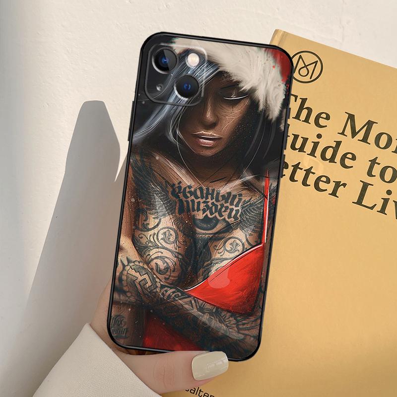 Sexy Sleeve Tattoo Girl Phone Case For iPhone 17 16 14 13 12 11 15 Pro Max mini XR 16e 15 16 Plus 17 Air Full Cover