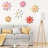6Pcs/Set Wooden Flower Wall Decoration Farmhouse Rustic Floral Wall Art Home Office Living Room Bedroom Wall Hanging Ornament